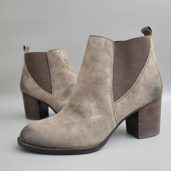 Sofft Women's Welling Boot Size 9.5 Chelsea Block Heel Brown Shimmer Pull On - Picture 1 of 11
